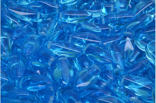 Dagger Beads, Transparent Aqua (60010), Glass, Czech Republic