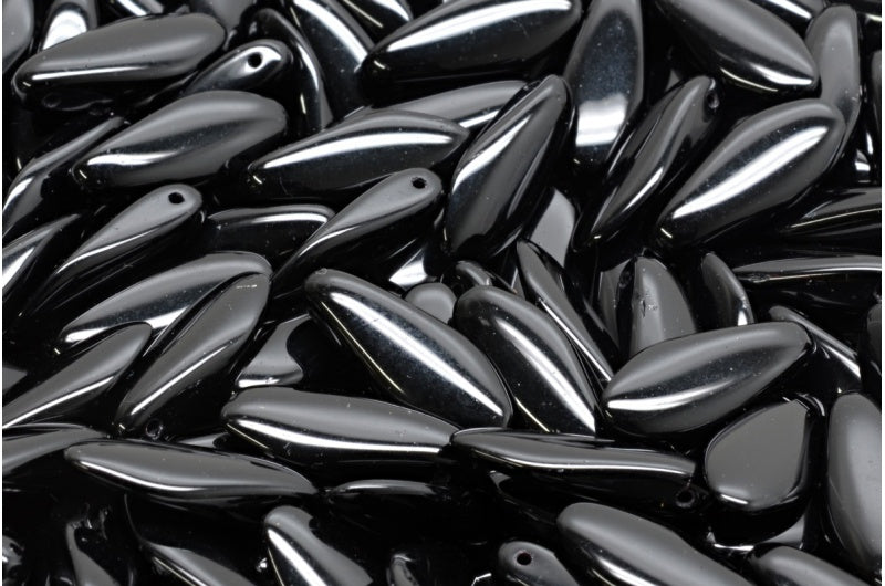 ダガービーズ、黒（23980）、ガラス、チェコ共和国