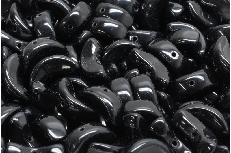 Angel Wing Beads, Black (23980), Glass, Czech Republic