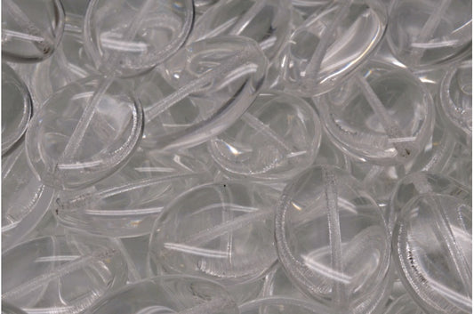 Oval beads, Crystal (00030), Glass, Czech Republic