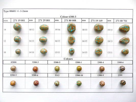 30 pcs Lampwork Beads 601 / Flat Round (271-19-149), Handmade, Preciosa Glass, Czech Republic