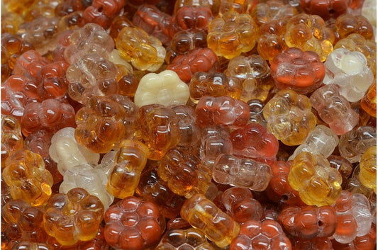 フラットフラワービーズ、クリスタルTPZホワイト（00030-TPZ-WHT）、ガラス、チェコ共和国