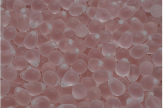 ドロップビーズ、透明ピンクマット（70120-84100）、ガラス、チェコ共和国