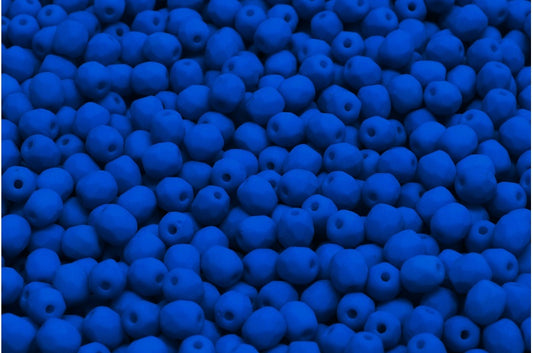 ファイアポリッシュファセットビーズラウンド、ホワイトフロストブルー（02010-25127）、ボヘミアクリスタルガラス、チェコ共和国