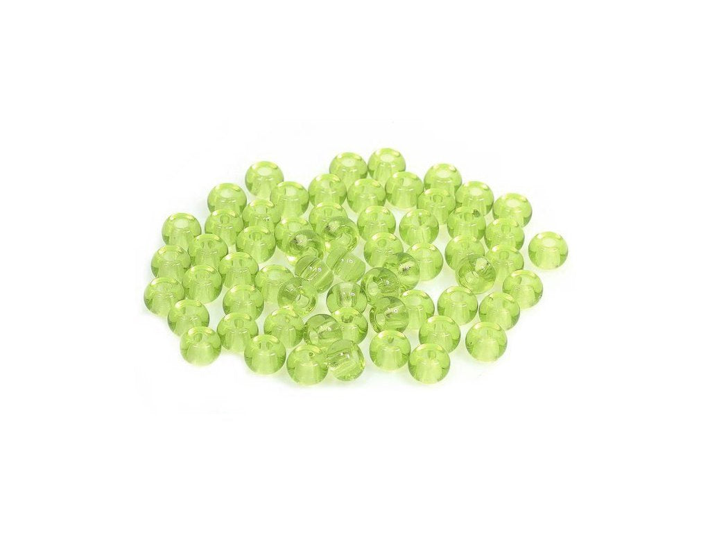 Rocailles Pressed Seed Beads Transparent Green Glass Czech Republic
