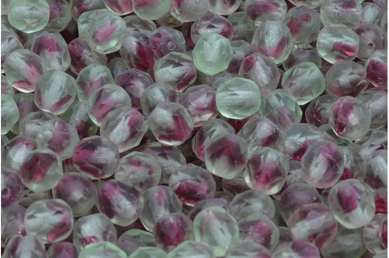 Fire Polish Faceted Round Beads 6mm, Crystal 84Grn Viol (00030-84GRN-VIOL), Glass, Czech Republic