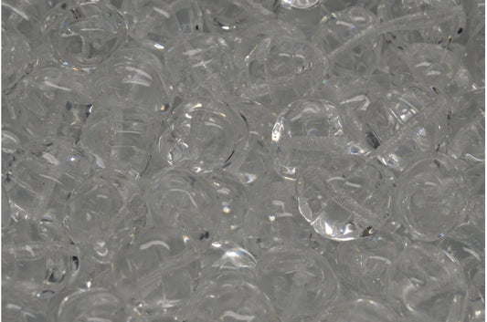 Lined Oval Beads, Crystal (00030), Glass, Czech Republic