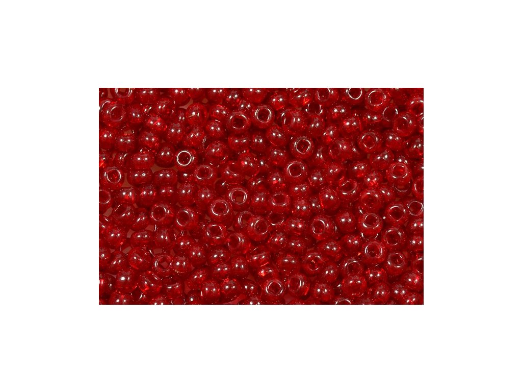 Rocailles Seed Beads Preciosa Ornela Transparent Red Glass Czech Republic