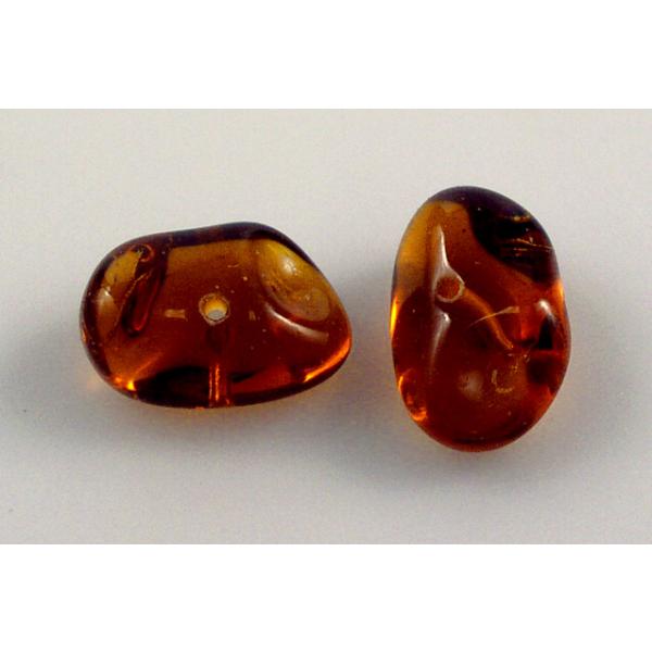 Pressed Beads 10 x 18 mm, Transparent Brown (10090), Bohemia Crystal Glass, Czechia 11100056