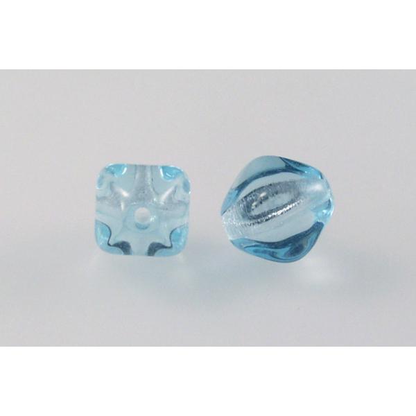 Bicone Lucern Pressed Beads 10 mm, Transparent Aqua (60000), Bohemia Crystal Glass, Czechia 11100066