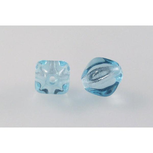 Bicone Lucern Pressed Beads 10 mm, Transparent Aqua (60000), Bohemia Crystal Glass, Czechia 11100066