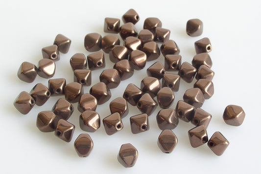 Bicone Lucern Pressed Beads 6 mm, Black Bronze (23980-14415), Bohemia Crystal Glass, Czechia 11100066