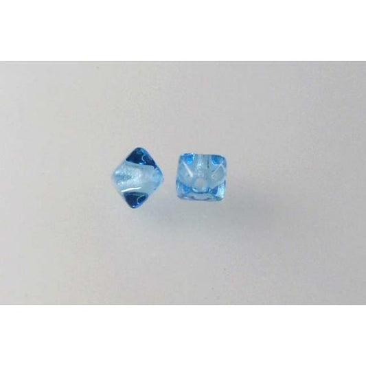 Bicone Lucern Pressed Beads 6 mm, Transparent Aqua (60010), Bohemia Crystal Glass, Czechia 11100066