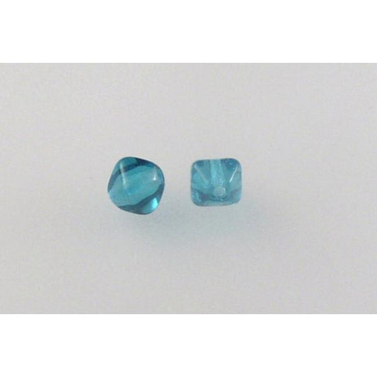 Bicone Lucern Pressed Beads 6 mm, Transparent Aqua (60200), Bohemia Crystal Glass, Czechia 11100066