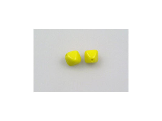 Bicone Lucern Pressed Beads Bright Yellow Glass Czech Republic