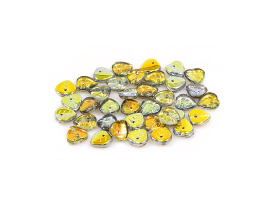 Heart Leaf Beads 00030/28001 Glass Czech Republic