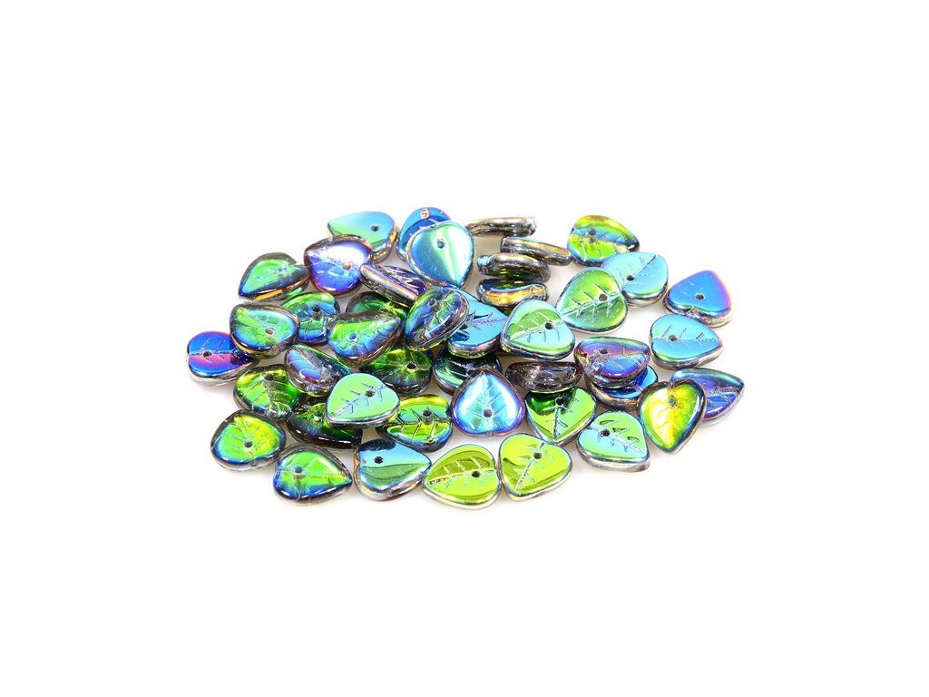 Heart Leaf Beads 00030/28137 Glass Czech Republic
