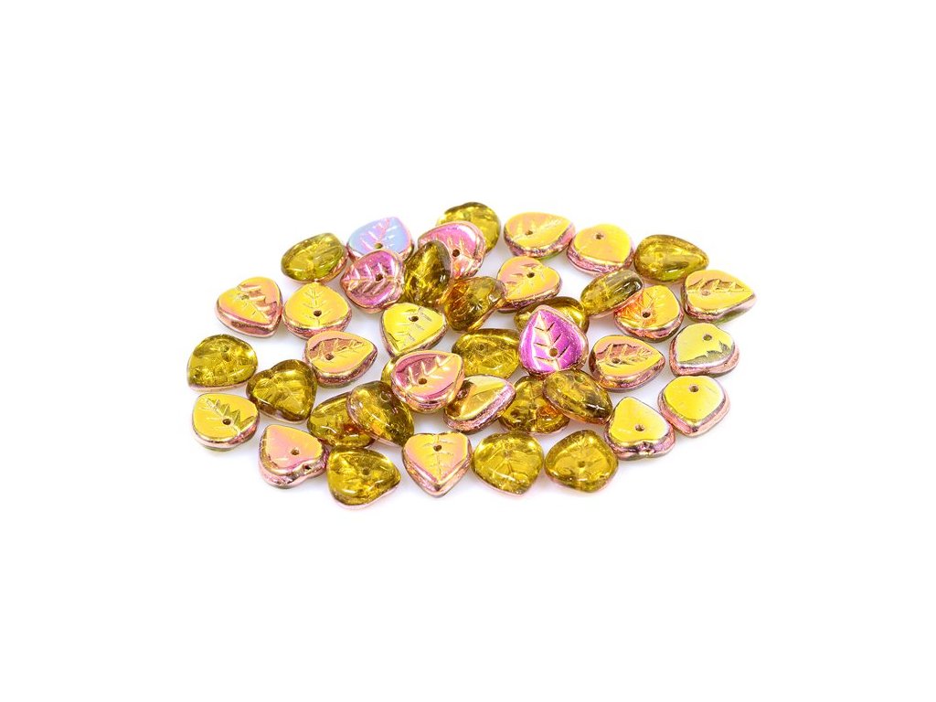 Heart Leaf Beads 50220/28009 Glass Czech Republic