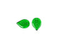 Drop Leaf Beads Transparent Green Glass Czech Republic