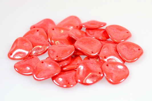 Rose Petal Beads 14 x 13 mm, Red Hematite (93400-14400), Bohemia Crystal Glass, Czechia 11100077