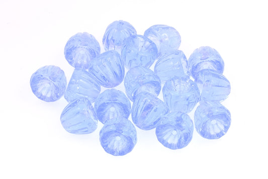 Bell Shaped Pressed Beads 8 x 9 mm, Transparent Blue (30010), Bohemia Crystal Glass, Czechia 11100080