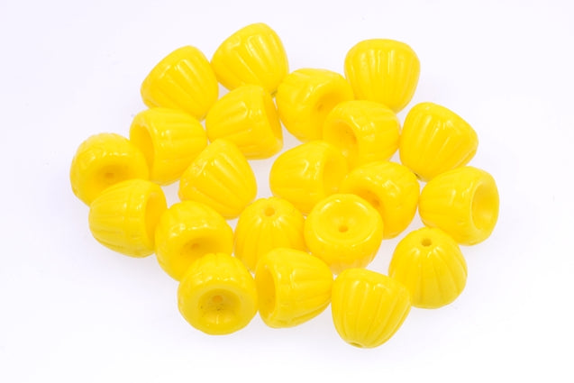 Bell Shaped Pressed Beads 8 x 9 mm, Yellow (83120), Bohemia Crystal Glass, Czechia 11100080