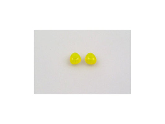 Pressed Beads Opal Yellow Glass Czech Republic