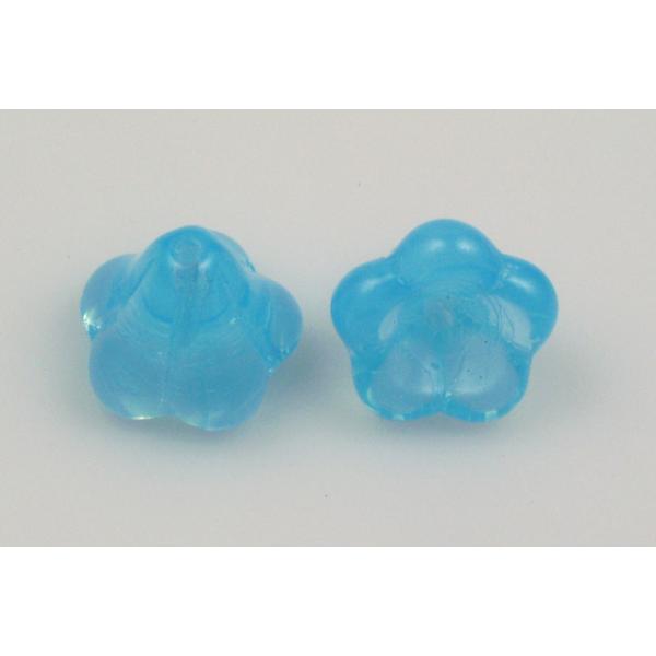 Bell Flower Beads 11 x 13 mm, Opal Aqua (61000), Bohemia Crystal Glass, Czechia 11100240