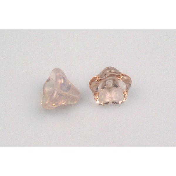 Bell Flower Beads 11 x 13 mm, Opal Pink (71010), Bohemia Crystal Glass, Czechia 11100240