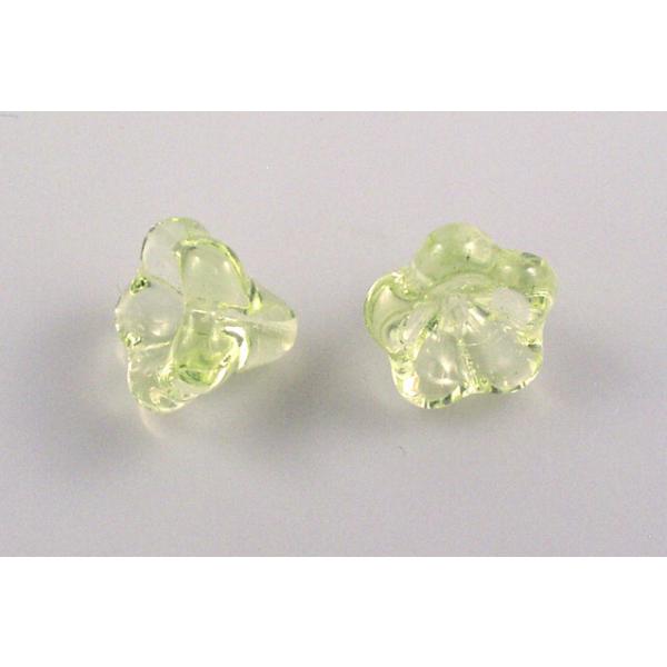 Bell Flower Beads 11 x 13 mm, Transparent Yellow (80130), Bohemia Crystal Glass, Czechia 11100240