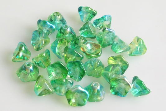 Bell Flower Beads 6 x 8 mm, Crystal 48110 (30-48110), Bohemia Crystal Glass, Czechia 11100240