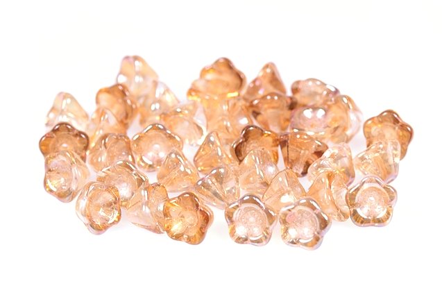 Bell Flower Beads 6 x 8 mm, Crystal 22501 (30-22501), Bohemia Crystal Glass, Czechia 11100240