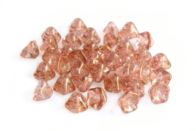 Bell Flower Beads 6 x 8 mm, Transparent Pink Terracotta Red (70110-15495), Bohemia Crystal Glass, Czechia 11100240