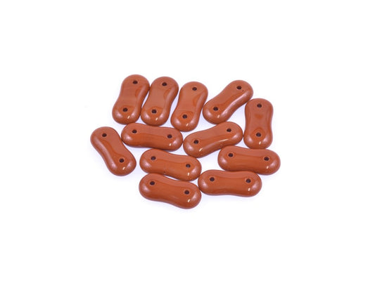 2-hole Spacer Pressed Beads Opaque Brown Glass Czech Republic
