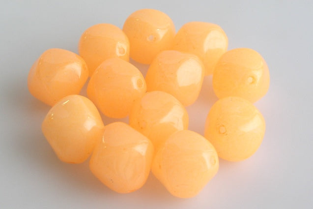 Pressed Beads 17 mm, Chalk White 10002 (3000-10002), Bohemia Crystal Glass, Czechia 11100273