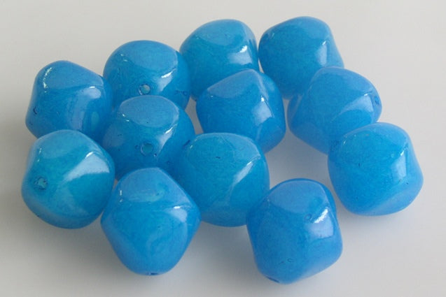 Pressed Beads 17 mm, Chalk White 10016 (3000-10016), Bohemia Crystal Glass, Czechia 11100273