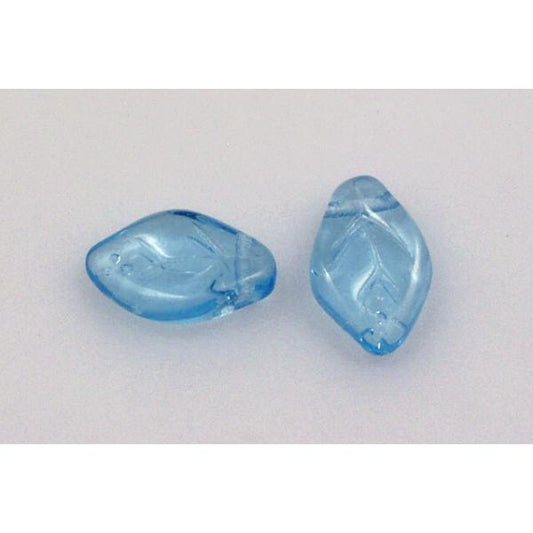Cherry Leaf Beads 12 x 7 mm, Transparent Aqua (60010), Bohemia Crystal Glass, Czechia 11101049