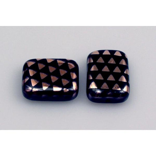 Flat Rectangle Beads 20 x 15 mm, Black 271096 (23980-271096), Bohemia Crystal Glass, Czechia 11101074