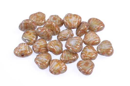 Flat Shell Beads 8 x 7 mm, Chalk White 65306 (3000-65306), Bohemia Crystal Glass, Czechia 11101305