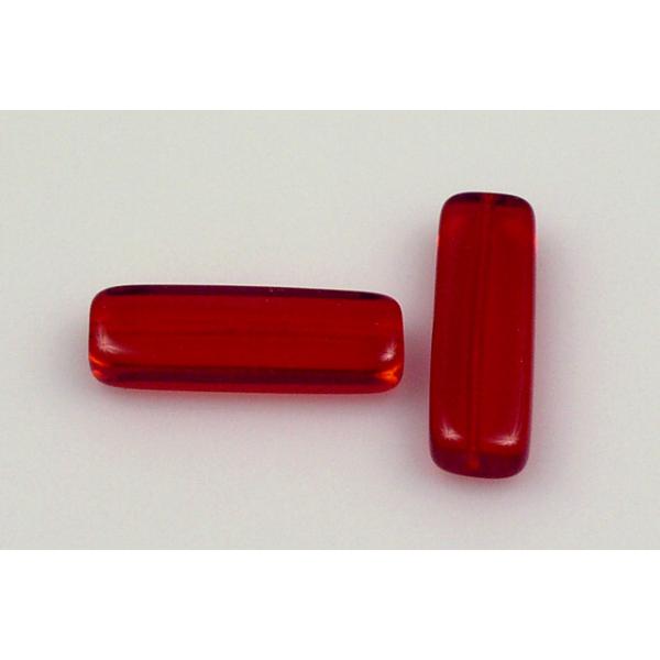 Flat Rectangle Beads 24 x 8 mm, Ruby Red (90080), Bohemia Crystal Glass, Czechia 11101307