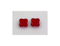 Pressed Beads Cross Ruby Red Glass Czech Republic