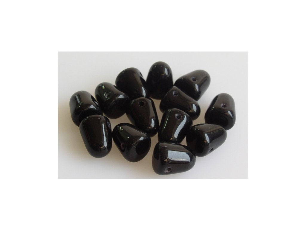 Pressed Beads Black Glass Czech Republic