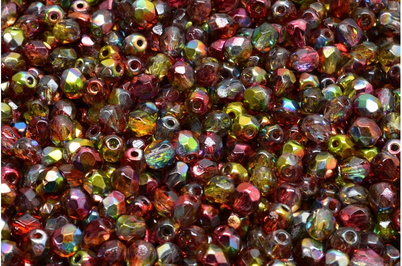 Fire Polish Faceted Round Beads 3mm, Crystal 95600 (00030-95600), Glass, Czech Republic