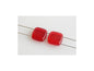 Tile 2-hole Square Beads Ruby Red Glass Czech Republic