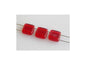 Tile 2-hole Square Beads Ruby Red Glass Czech Republic