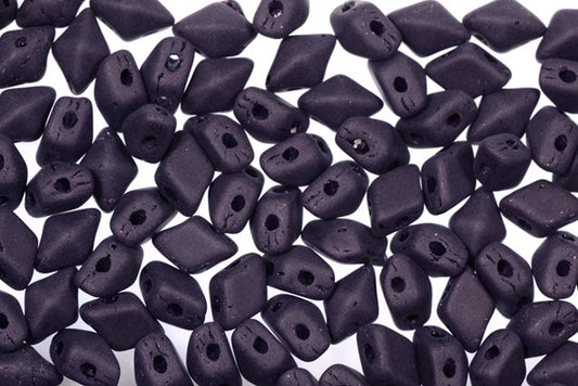 DiamonDuo 2-hole Beads Rhombus Gemduo 4 x 6 mm, Black Matte (23980-84110), Bohemia Crystal Glass, Czechia 11109025