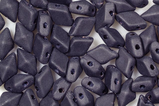 DiamonDuo 2-hole Beads Rhombus Gemduo 5 x 8 mm, Black Matte (23980-84110), Bohemia Crystal Glass, Czechia 11109025