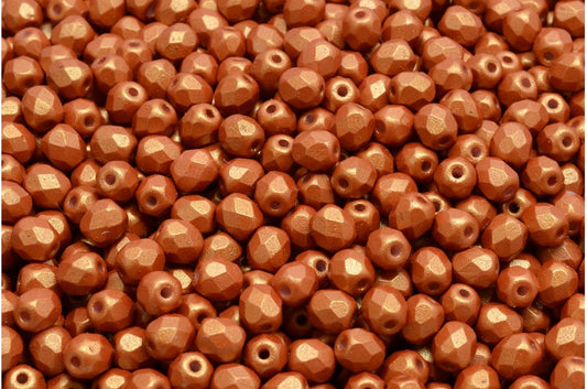 ファセット加工ラウンドビーズ、チョークホワイト 24104 (03000-24104)、ボヘミアクリスタルガラス、チェコ共和国