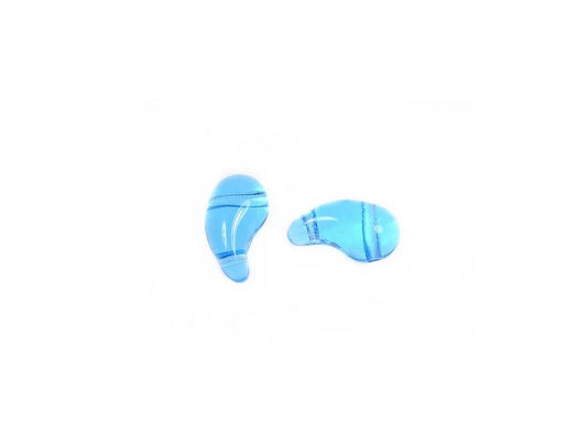ZoliDuo 2-hole Comma Beads Right Transparent Aqua Glass Czech Republic