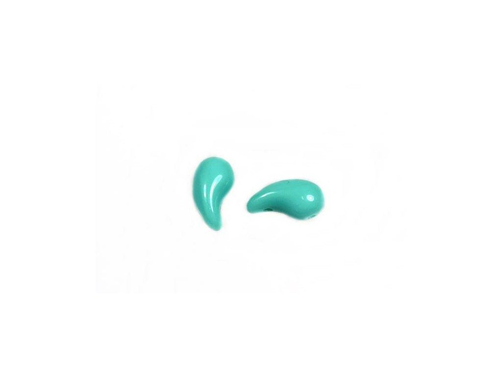 ZoliDuo 2-hole Comma Beads Right Turquoise Glass Czech Republic